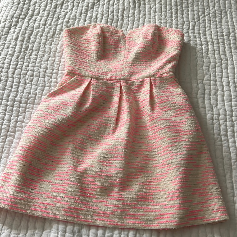 Pink white and silver dress.  Size 6P. Bought on consignment.
